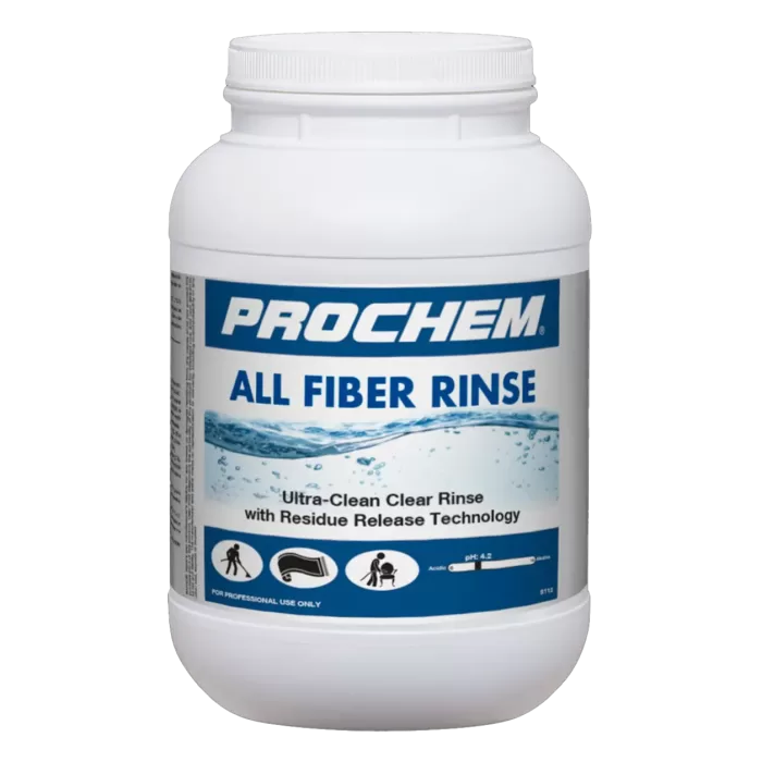 6 LB Jar of Prochem All Fiber Rinse, an Ultra-Clean Clear Rinse with Residue Release Technology