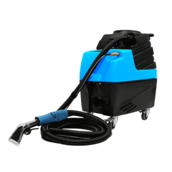 Mytee HP60 Spyder Detailing Extractor with Heat and 5 gallon solution tank front left side view with accessories