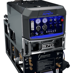 Front left side view of the Sapphire Scientific Apex 570 Truckmount, ideal for heavy duty restoration, flood extraction and commercial cleaning jobs.