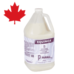 4L Jug of Canadian Manufactured Equinox Floor Finish by Parall, high traffic floor finish that leaves a wet-look shine.