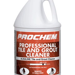 4 L Jug of Professional Tile and Grout Cleaner by Prochem, formulated for powerful cleaning of hard surfaces with a truckmount or portable with hard surface tools.