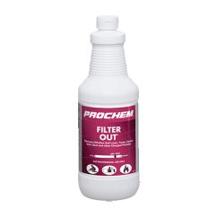 1 Quart Bottle of Filter Out by Prochem, specifically formulated for filtration soil elimination