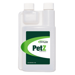 1 Quart bottle of PetZ pet odor eliminator by newline industries.