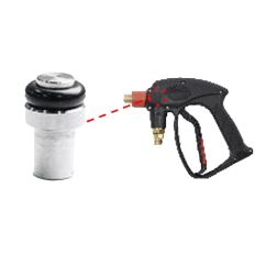 Diagram of a Power Steam Gun Pro that shows where this replacement trigger shutter valve would be located within the steam gun