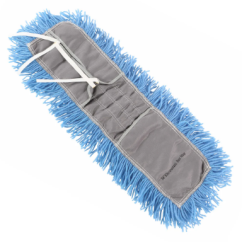 Globe Q-Stat® Electrostatic Blue Tie-On Dust Mop Head - 18"L X 5"W / Blue