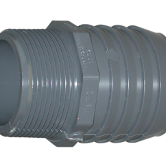 Adapter, 1.5" MPT x 2" Barb