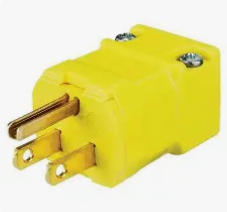 Plug, Male Straight Blade Plug 15A 125VAC